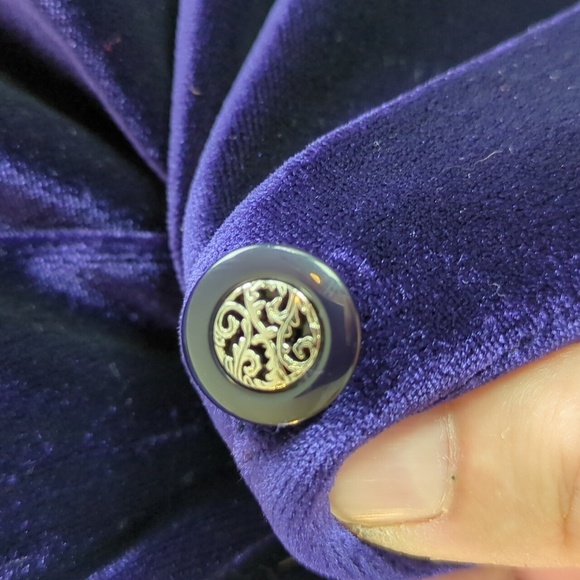 Vintage Karin Stevens Purple Velvet Maxi-Dress With Jacket - Picture 4 of 17